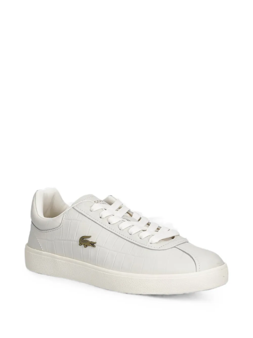 Lacoste croc-effect leather sneakers Wit