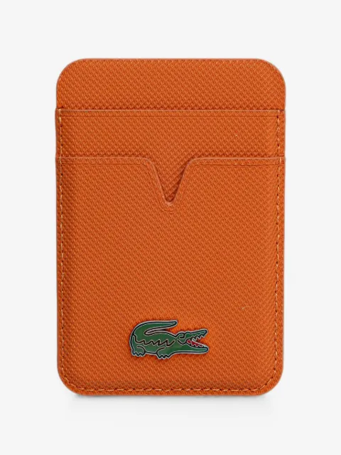 Lacoste logo-plaque textured card holder