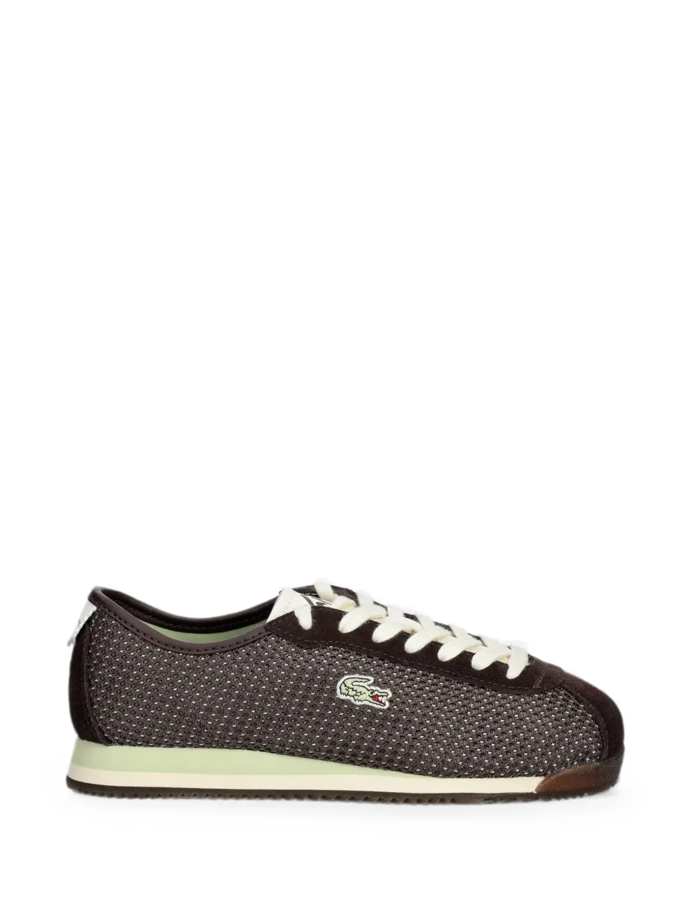 Lacoste mesh-panelled suede sneakers - Braun