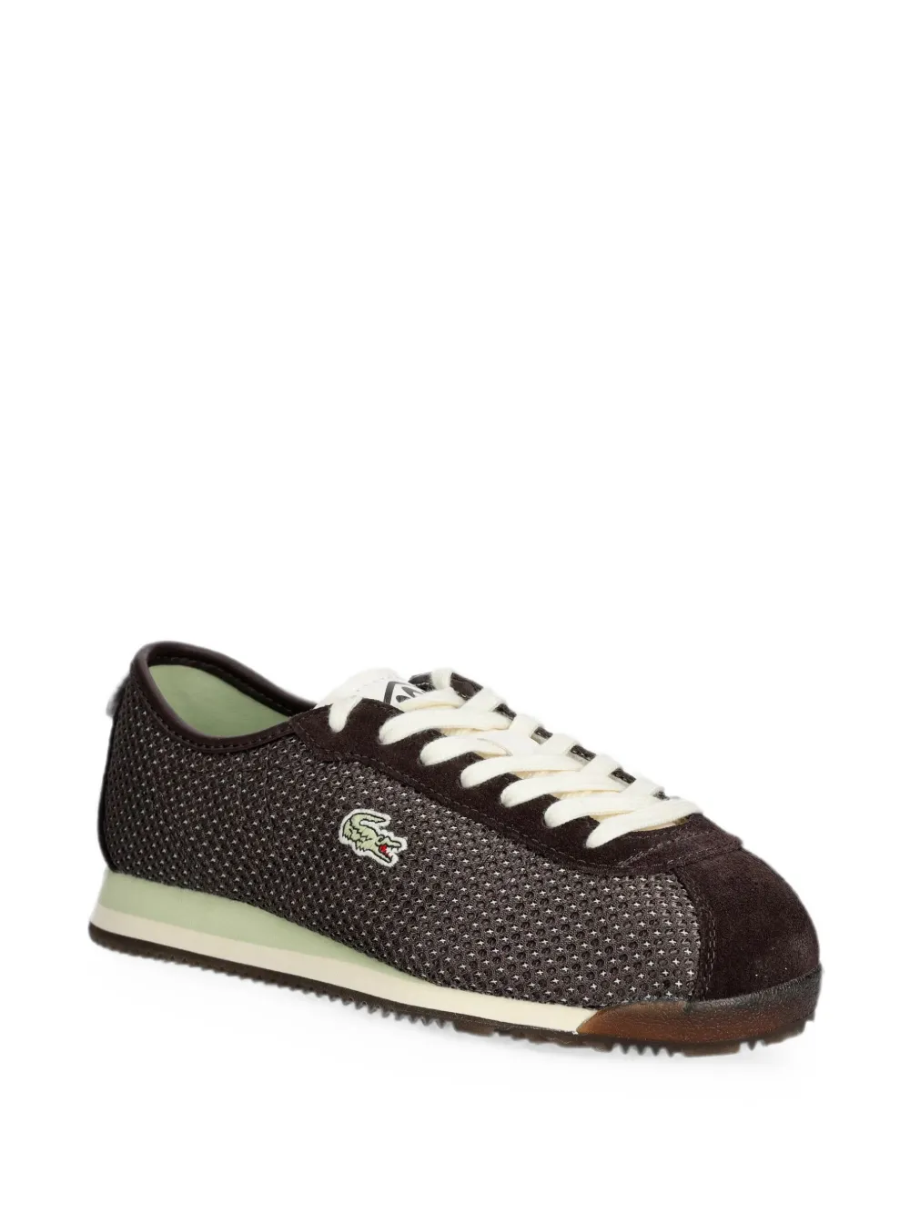 Lacoste mesh-panelled suede sneakers Bruin