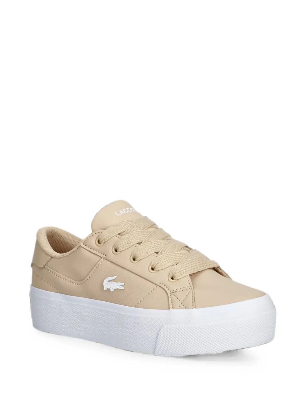 Lacoste logo-patch platform sneakers Beige