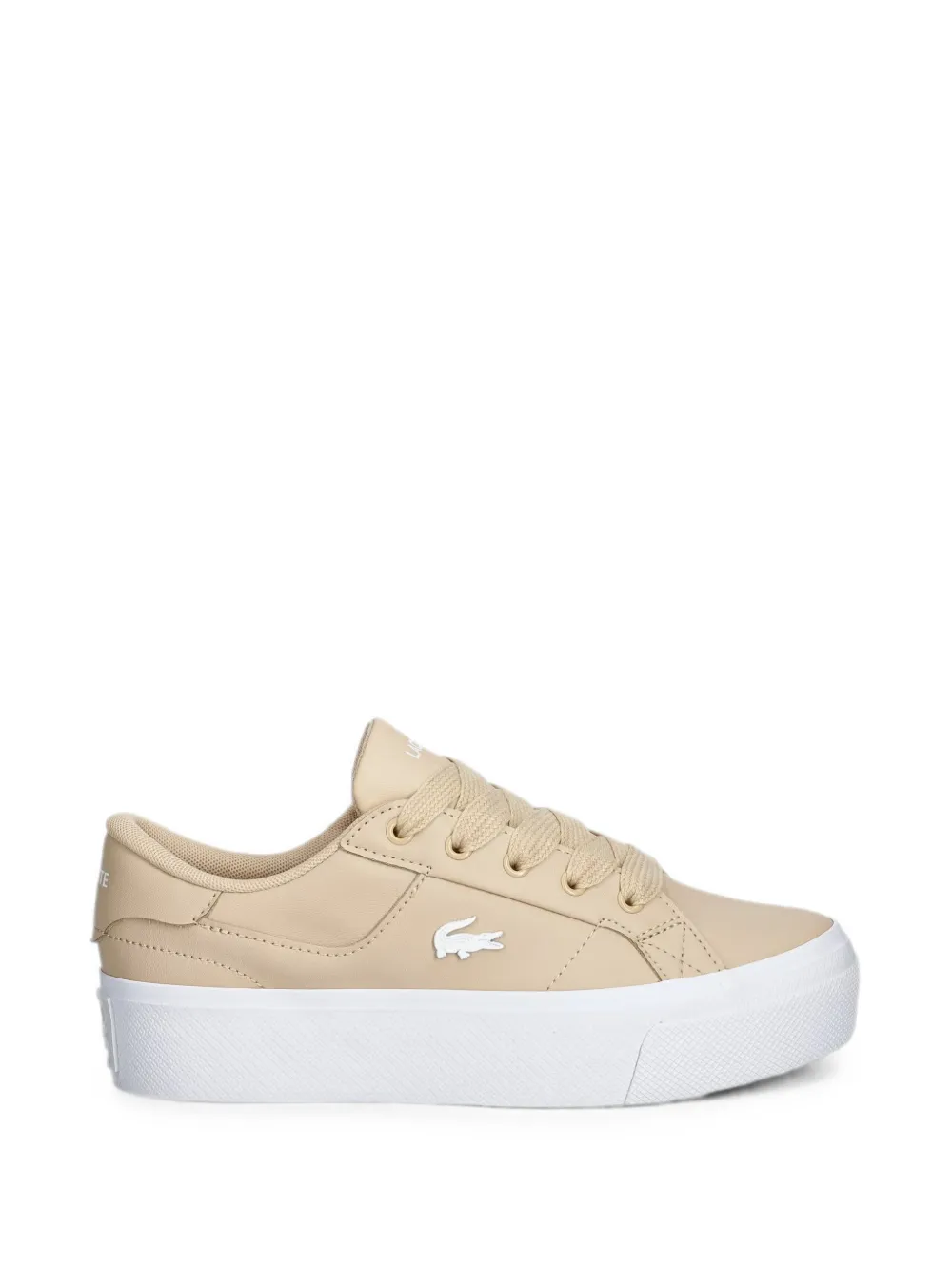 Lacoste logo-patch platform sneakers - Nude
