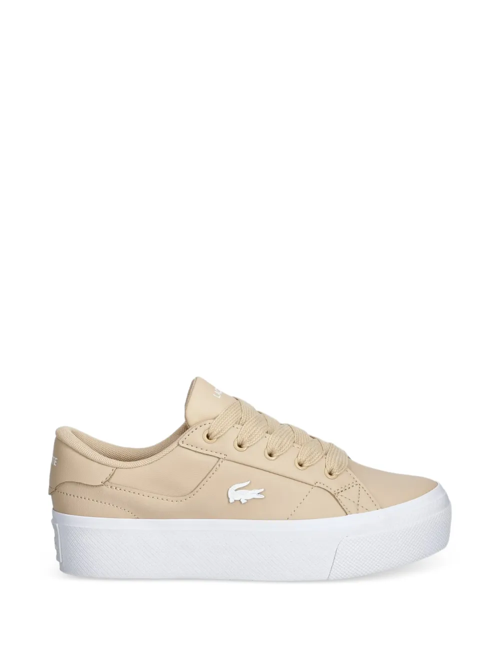 Lacoste logo-patch platform sneakers - Nude
