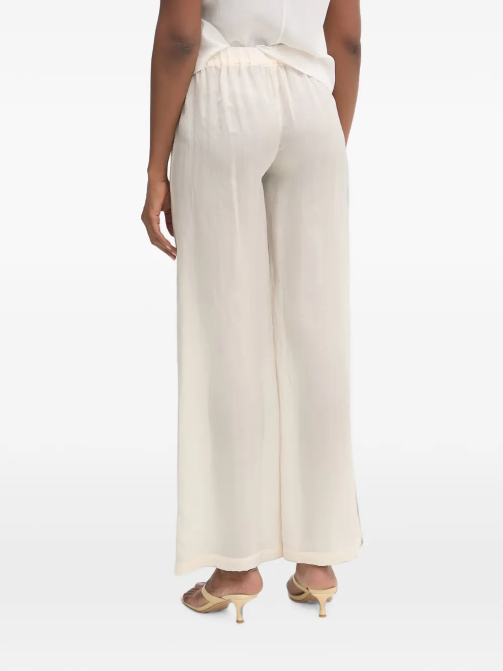 Patrizia Pepe Broek met wijde pijpen Beige