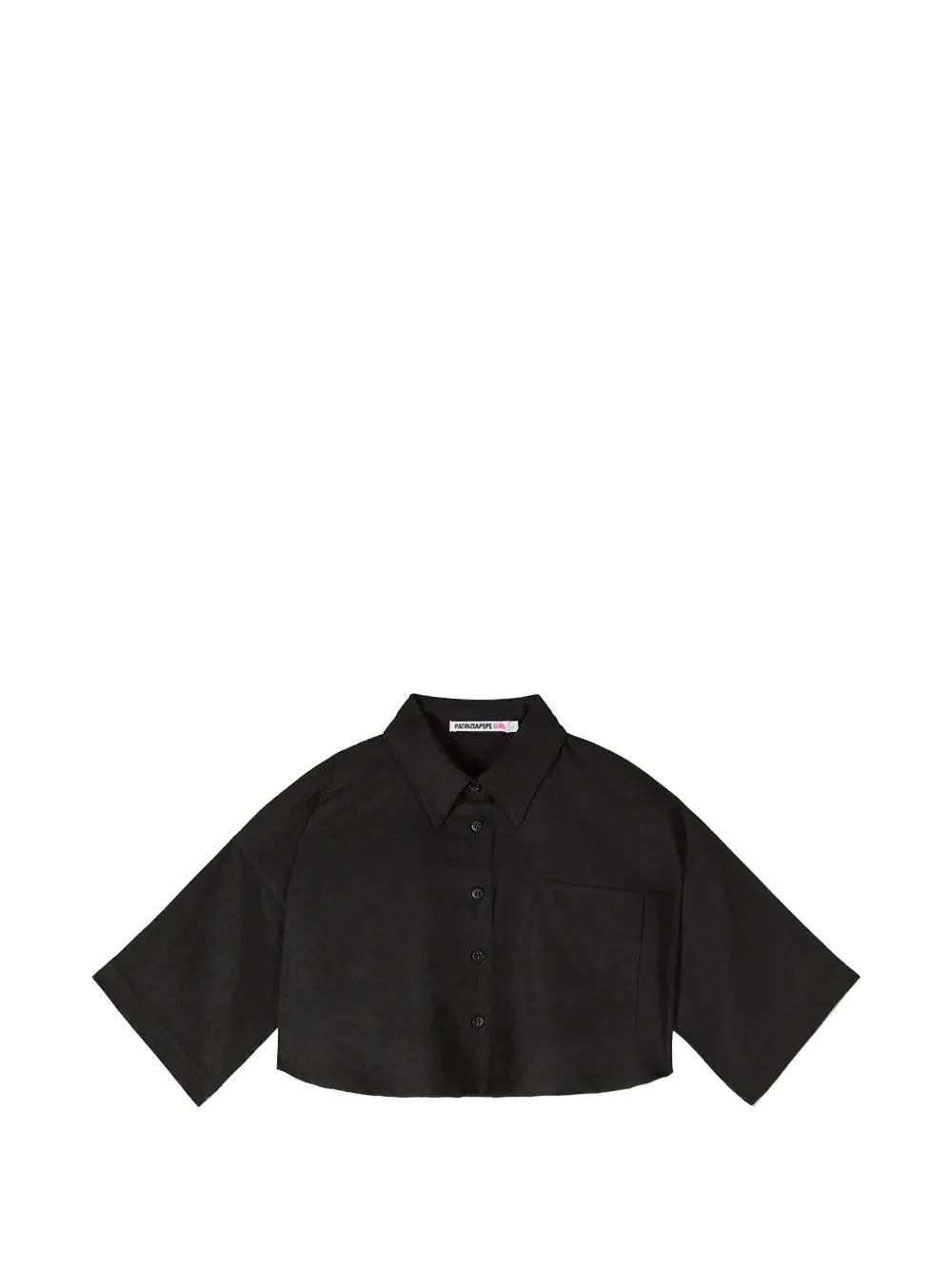 Patrizia Pepe girl cropped pocket-detail shirt - Nero