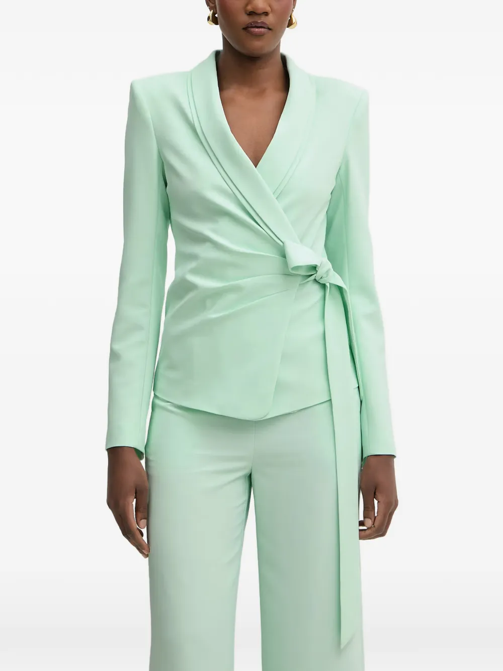 Patrizia Pepe wrap-style shawl-collar blazer - Verde