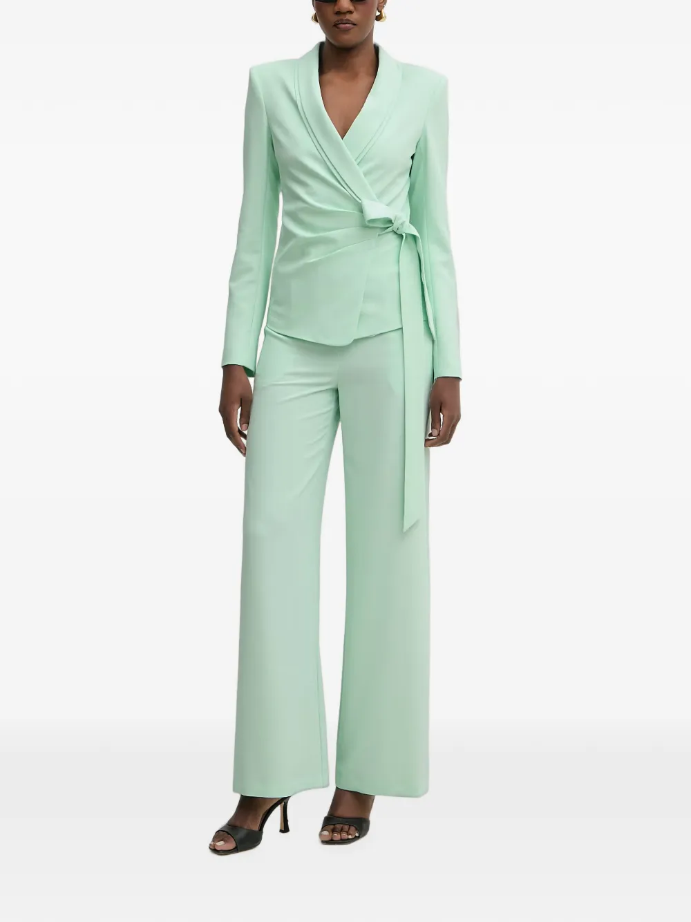 Patrizia Pepe Blazer met sjaalkraag Groen