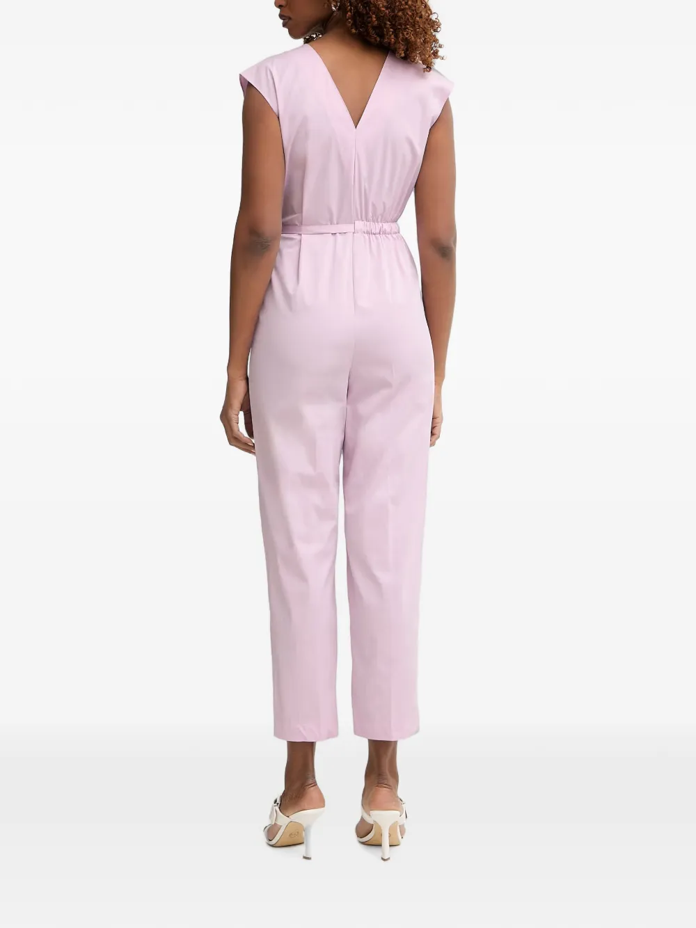 Patrizia Pepe Mouwloze jumpsuit met ceintuur Paars