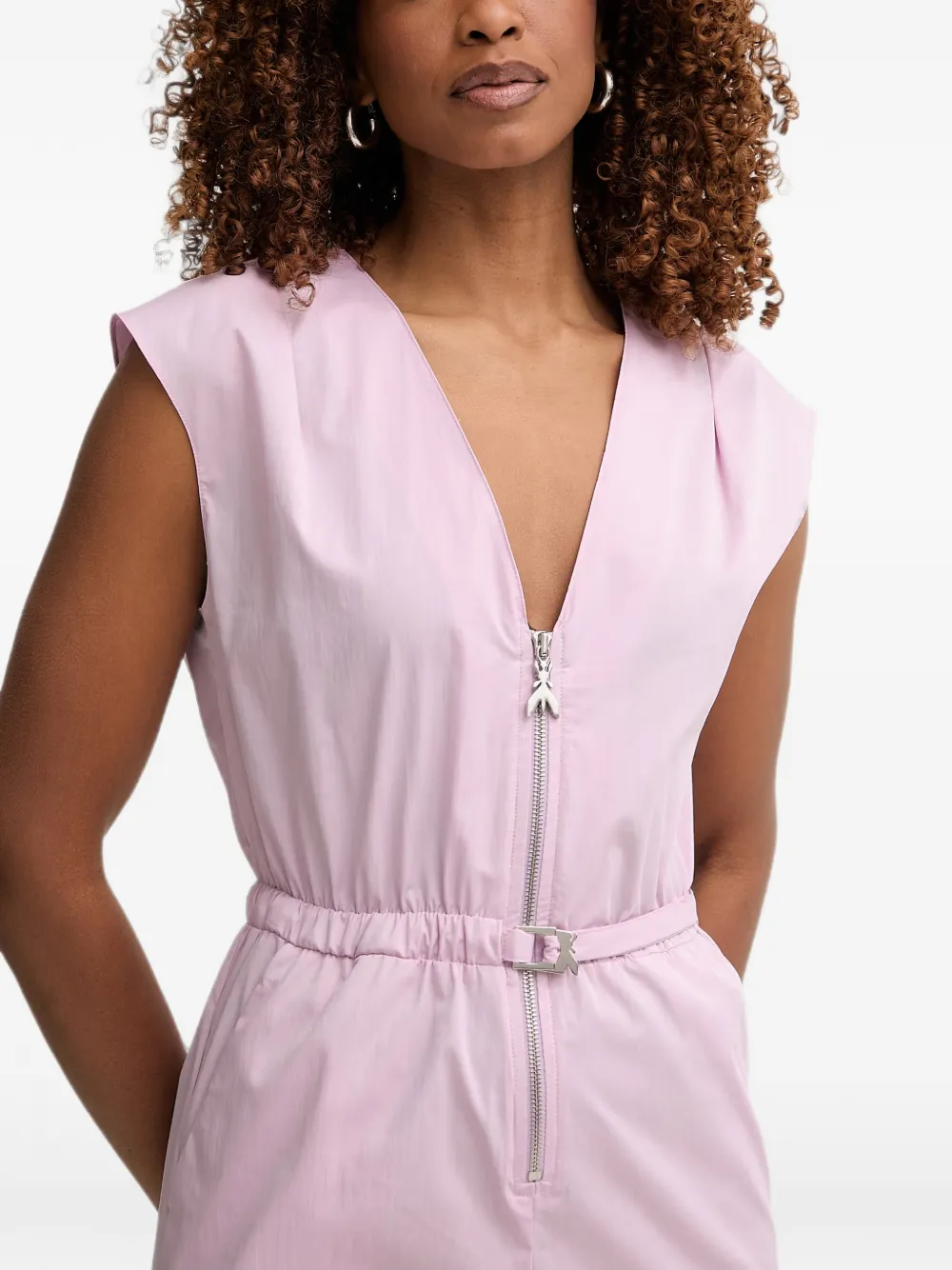 Patrizia Pepe Mouwloze jumpsuit met ceintuur Paars