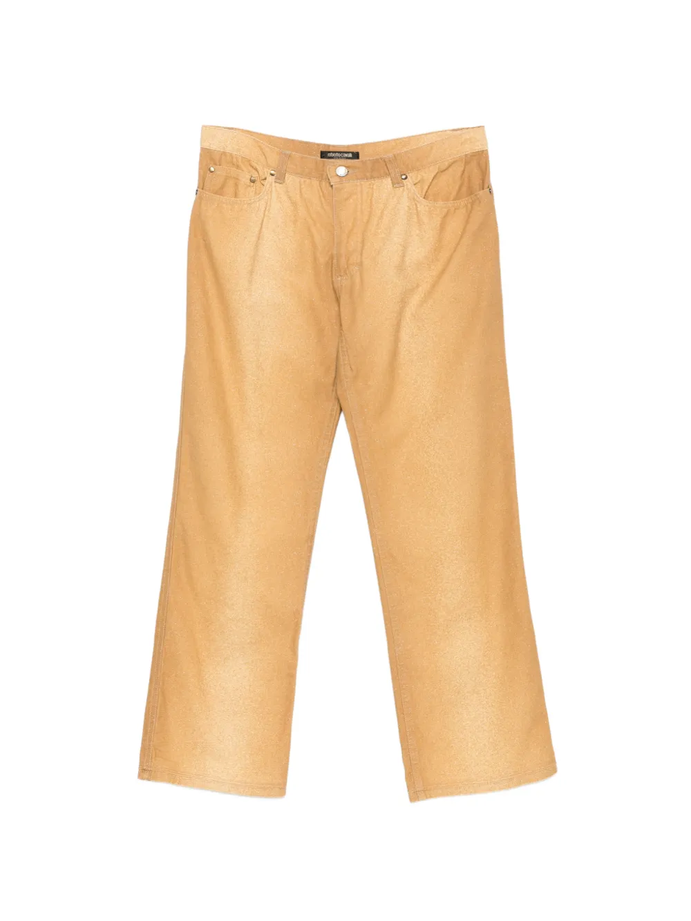 Roberto Cavalli Vintage 2000s glitter-effect straight-leg jeans - Marrone