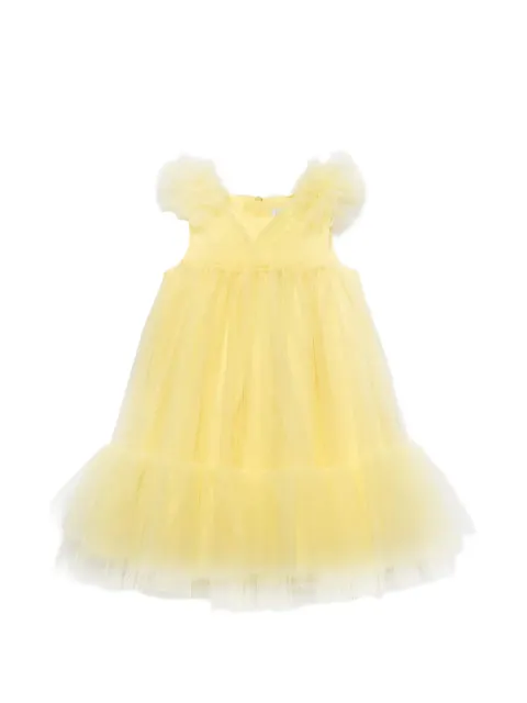 Abel & Lula mini tulle-overlay ruffled dress