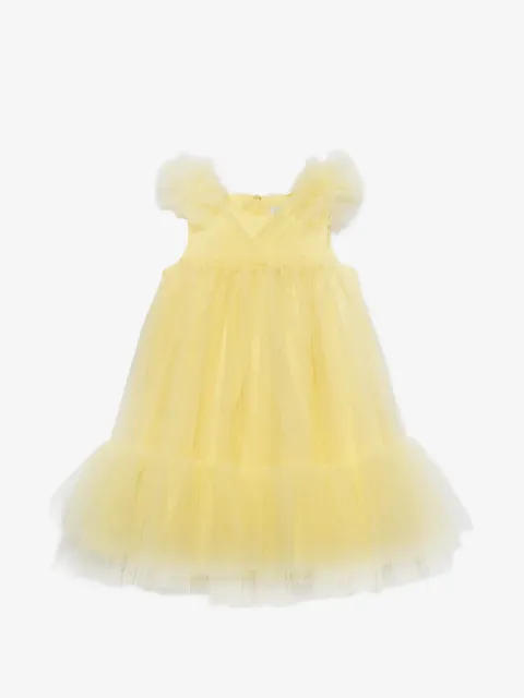 Abel & Lula mini tulle-overlay ruffled dress