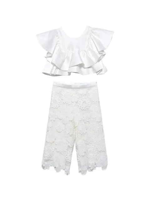Abel & Lula ruffled lace trousers set (set of two)