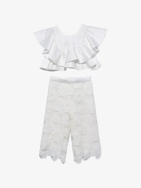 Abel & Lula ruffled lace trousers set (set of two)