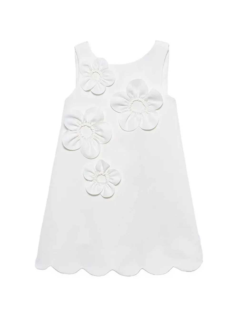 Abel & Lula floral-appliqué crepe mini dress - Bianco