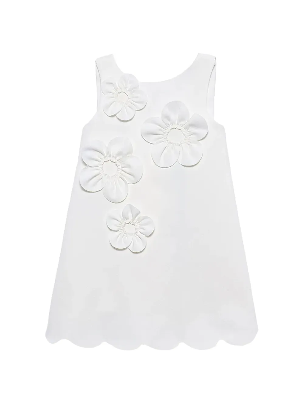 Abel & Lula floral-appliqué crepe mini dress - Bianco
