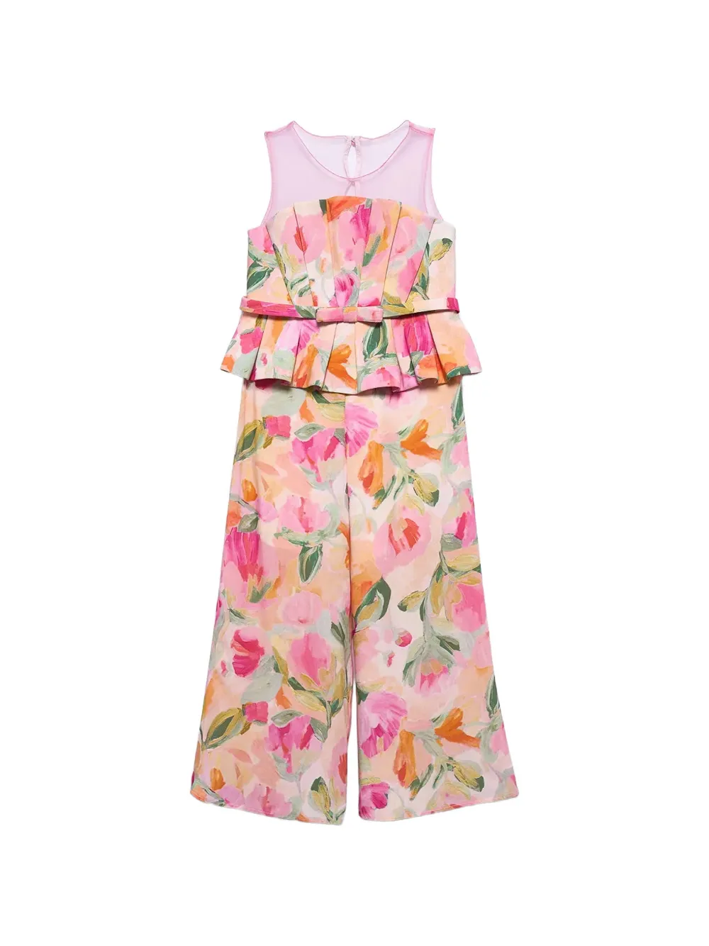 Abel & Lula floral-print peplum jumpsuit - Rosa