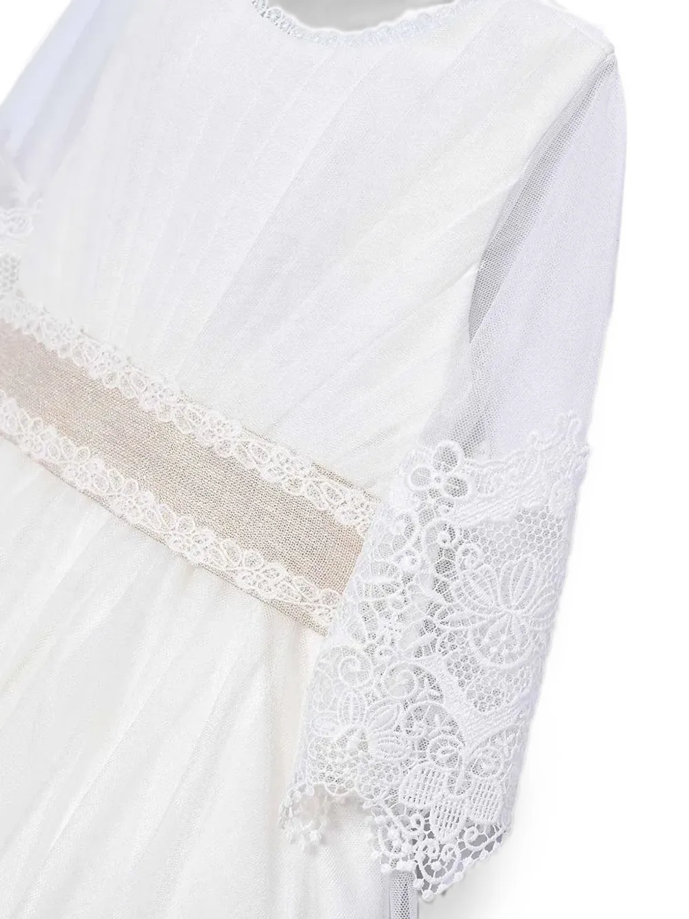 Abel & Lula Jurk met kanten afwerking en strikdetail Wit
