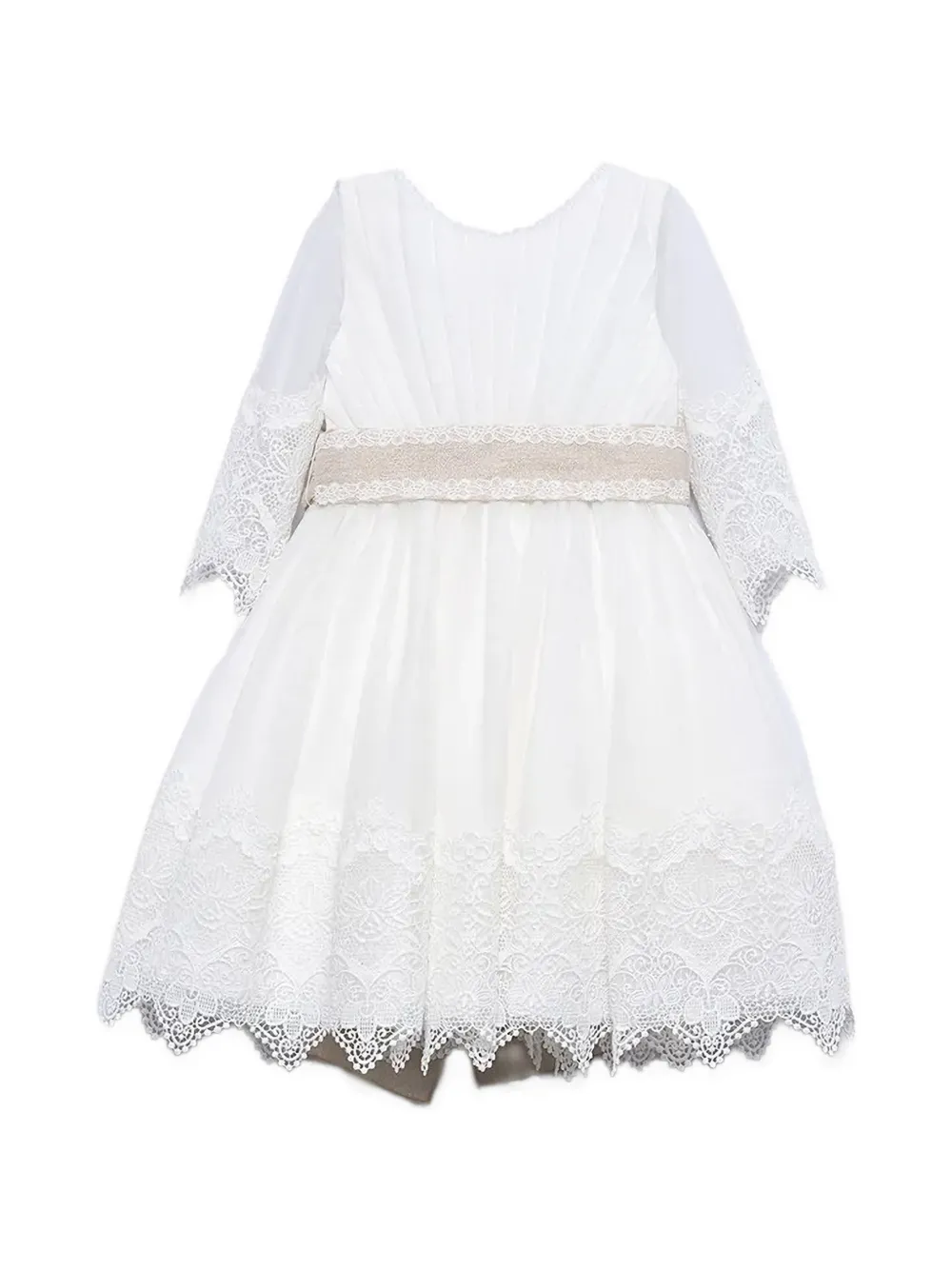 Abel & Lula lace-trim bow-detail dress - Bianco