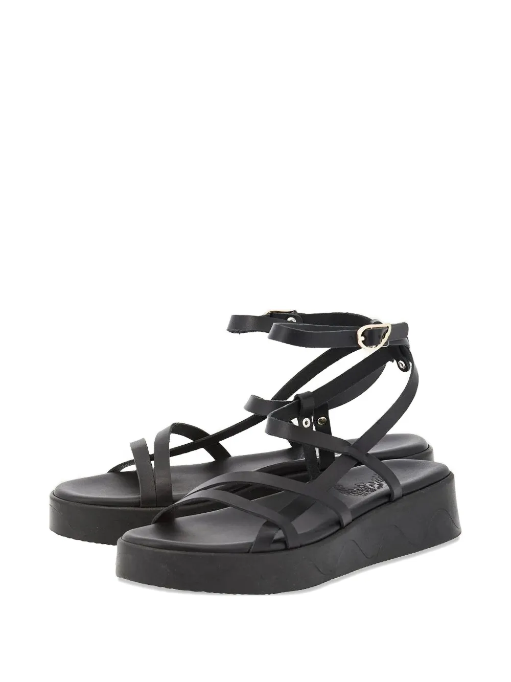 Ancient Greek Sandals Stiliani leather sandals Zwart