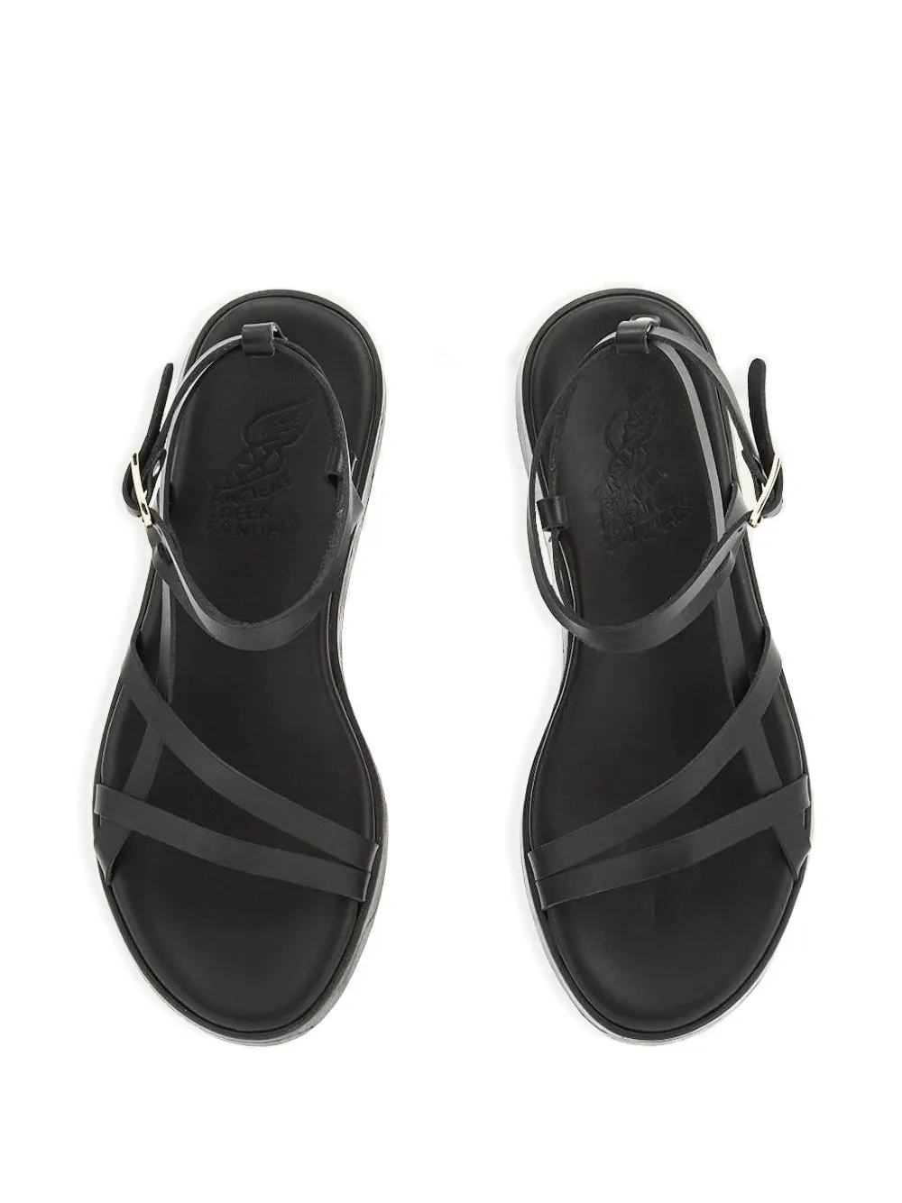 Ancient Greek Sandals Stiliani leather sandals Zwart