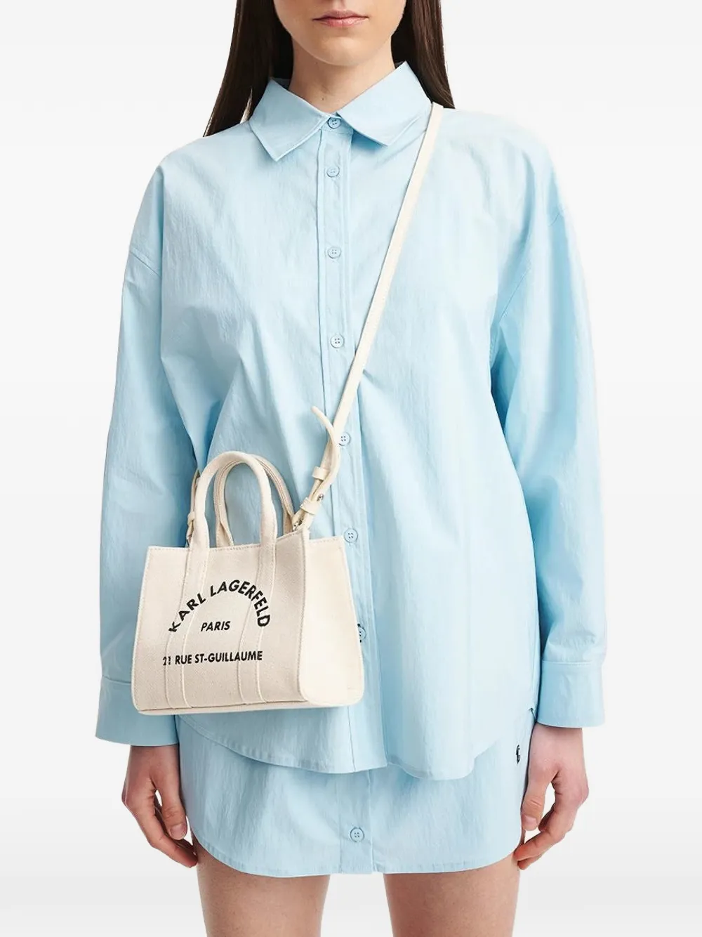 Eleh button-up oversized shirt - Blu