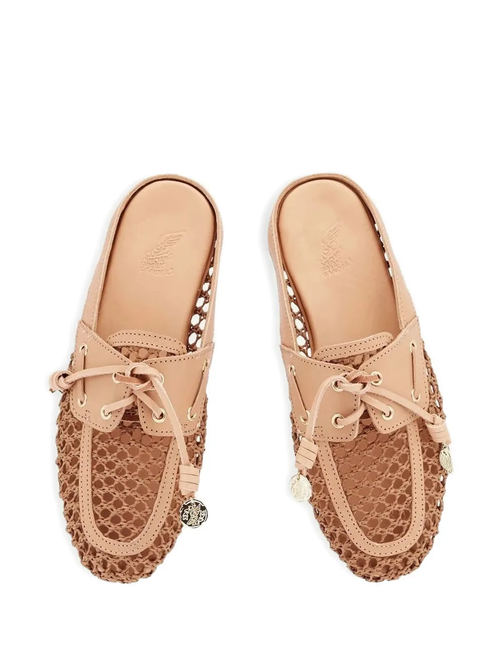 Ancient Greek Sandals Naveta woven leather sandals Beige