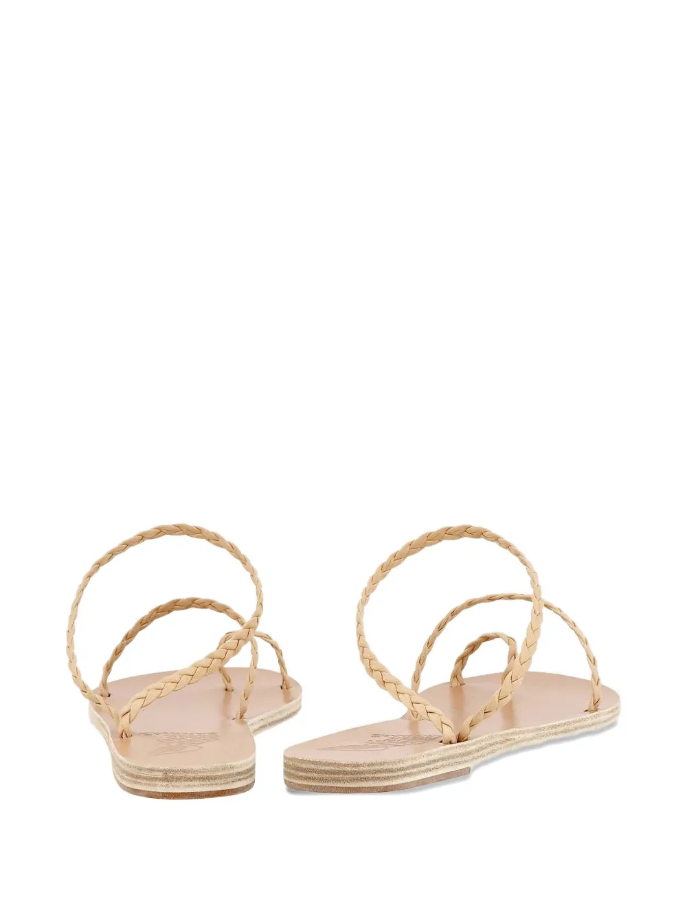 Ancient Greek Sandals Eleftheria braided leather sandals Beige