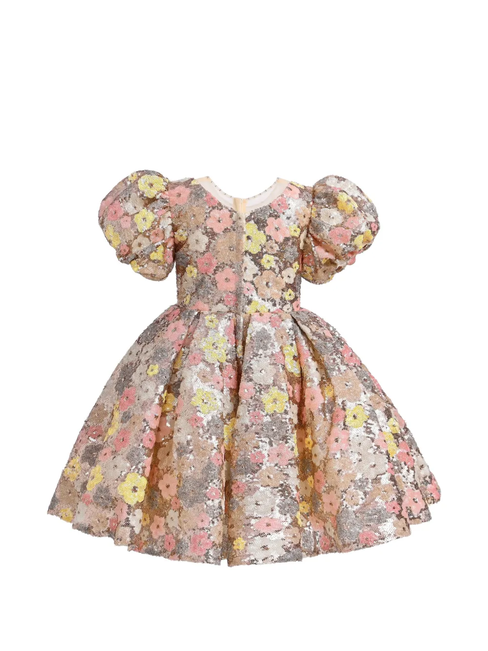 Tulleen Champagne Blossom Lamore jurk met bloemenprint Goud