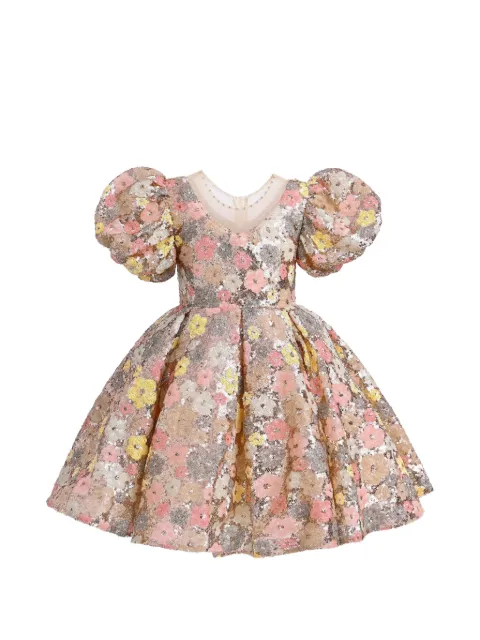 Tulleen Champagne Blossom Lamore floral-print dress