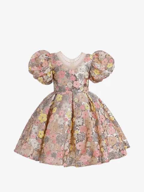 Tulleen Champagne Blossom Lamore floral-print dress
