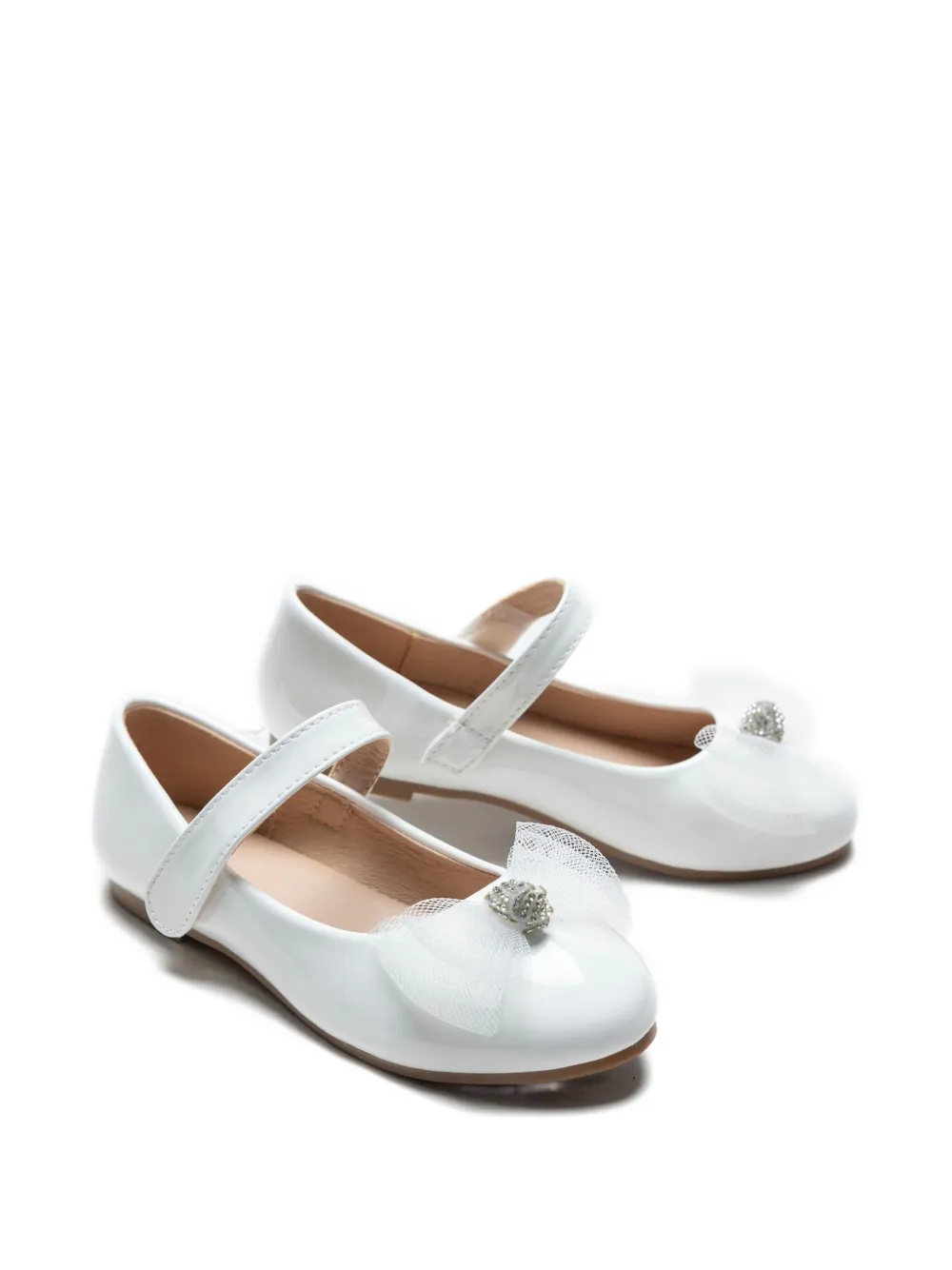 Tulleen Lucille bow-detail ballet flats - Bianco