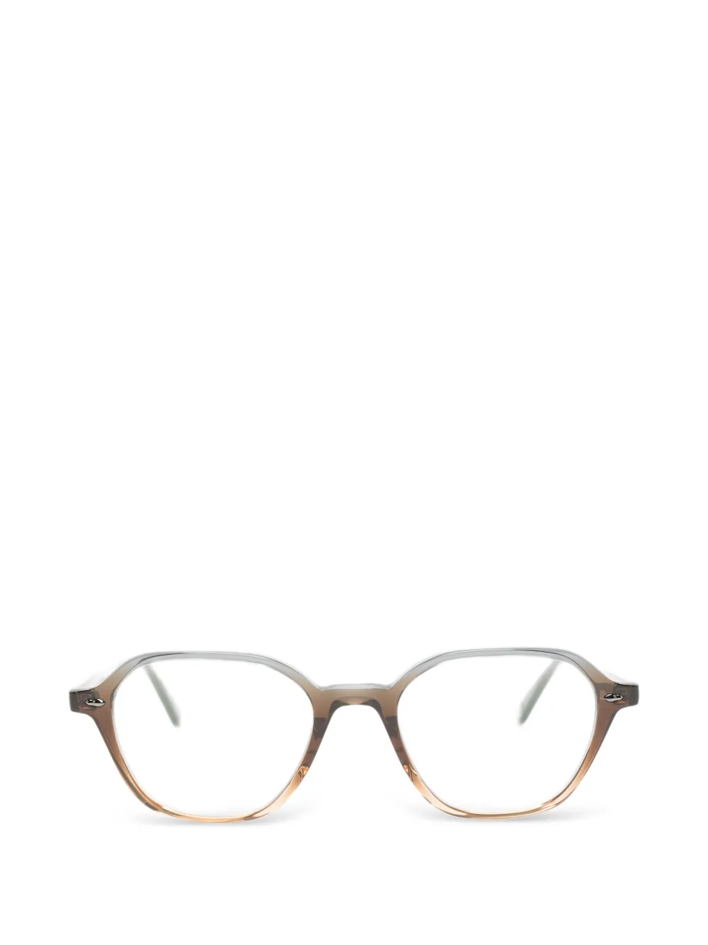 Garrett Leight Galloway geometric-frame glasses - Marrone