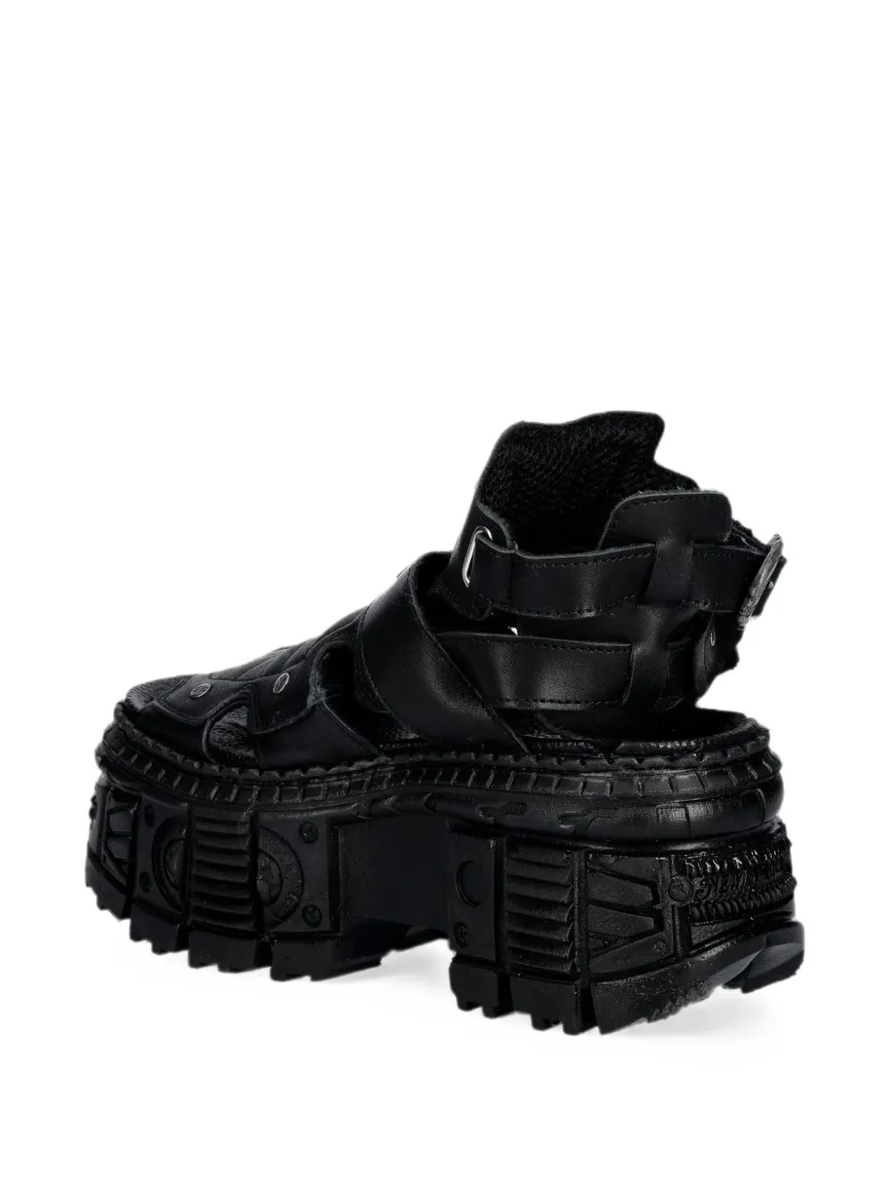 NEW ROCK skull-embellished platform sandals Zwart