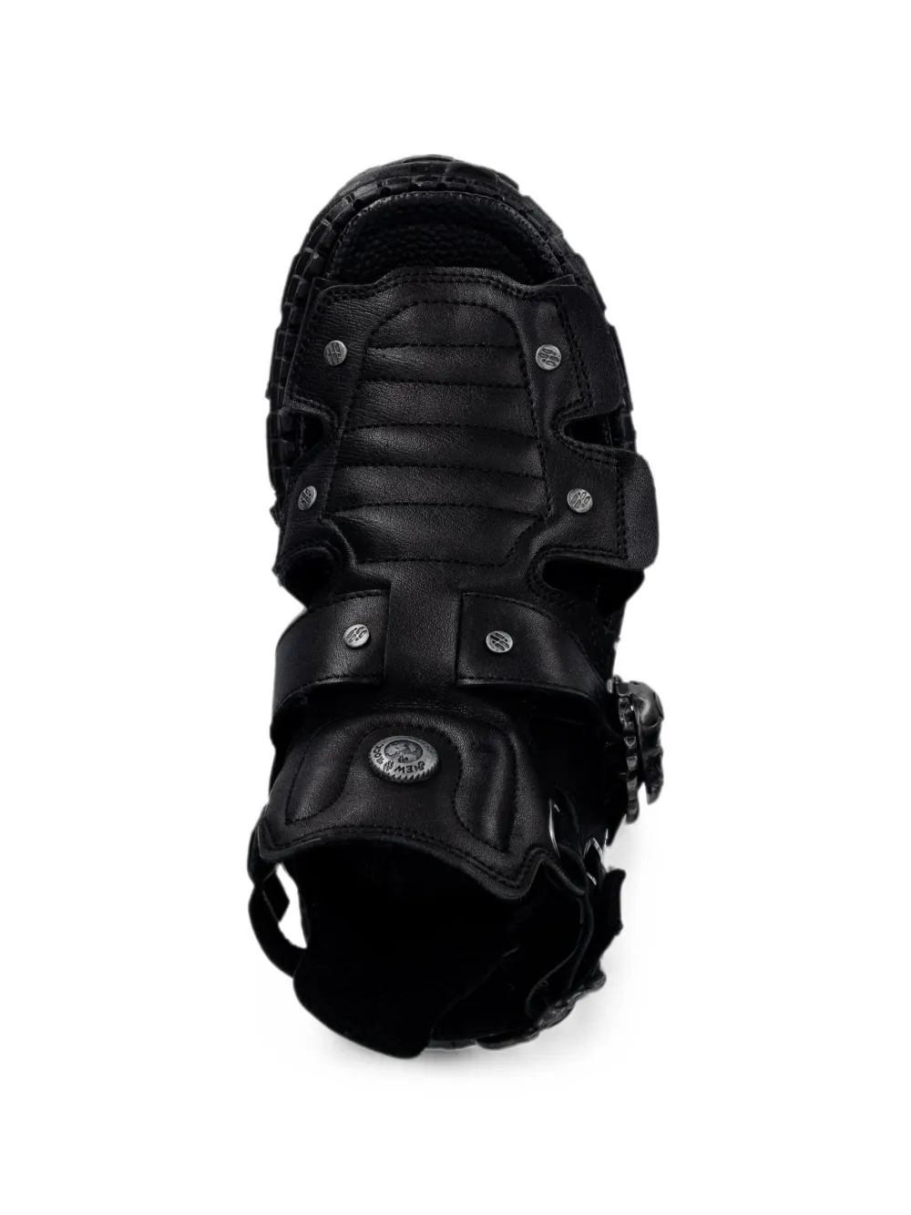NEW ROCK skull-embellished platform sandals Zwart