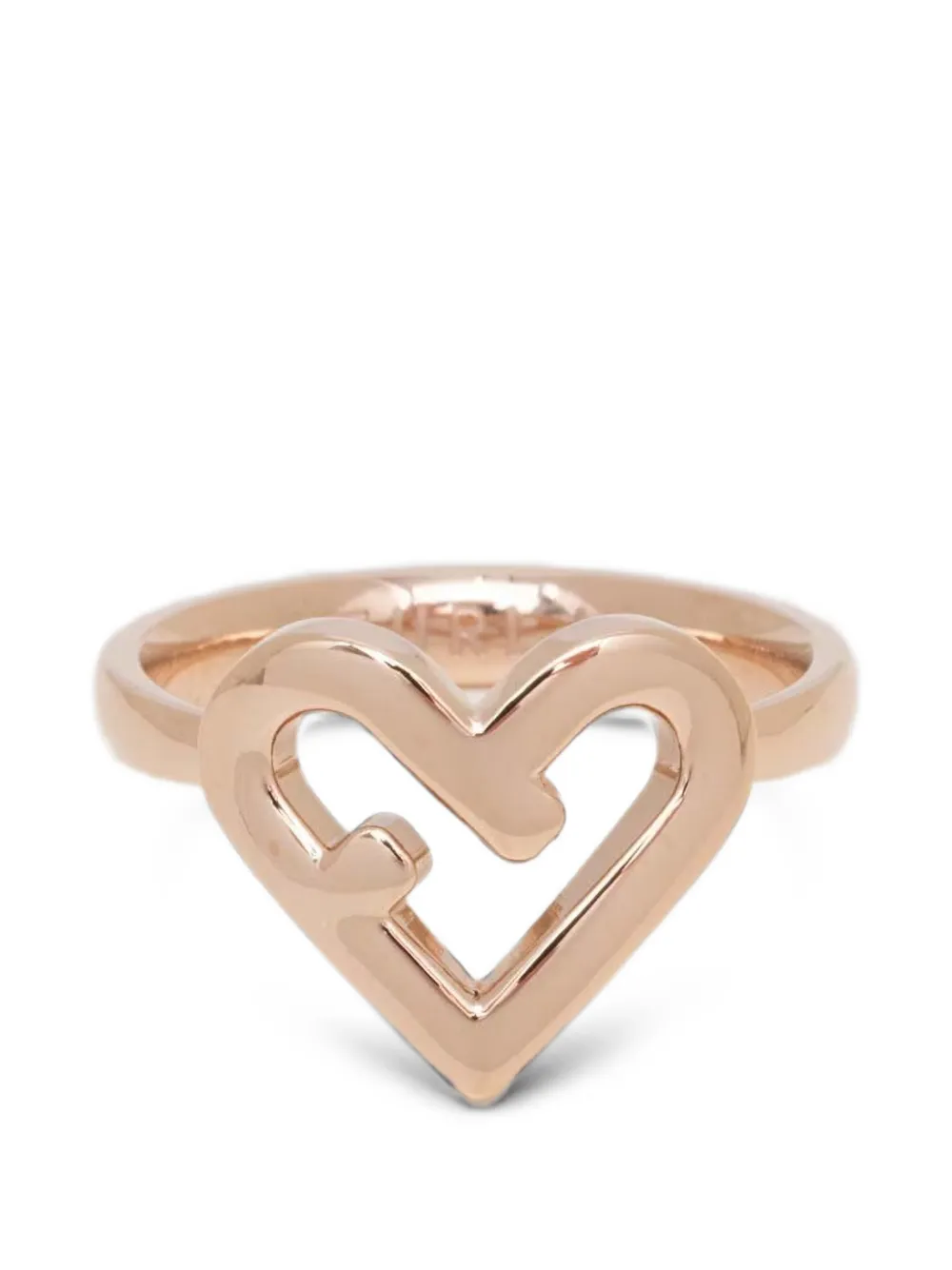 Furla heart logo-plaque ring - Rosa