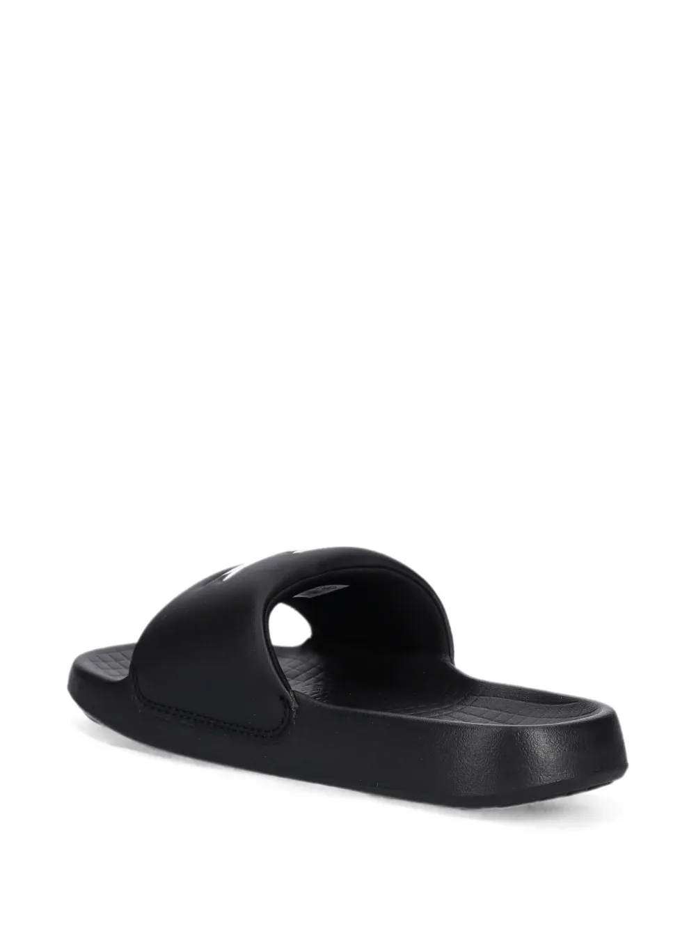Lacoste logo-patch slides Zwart