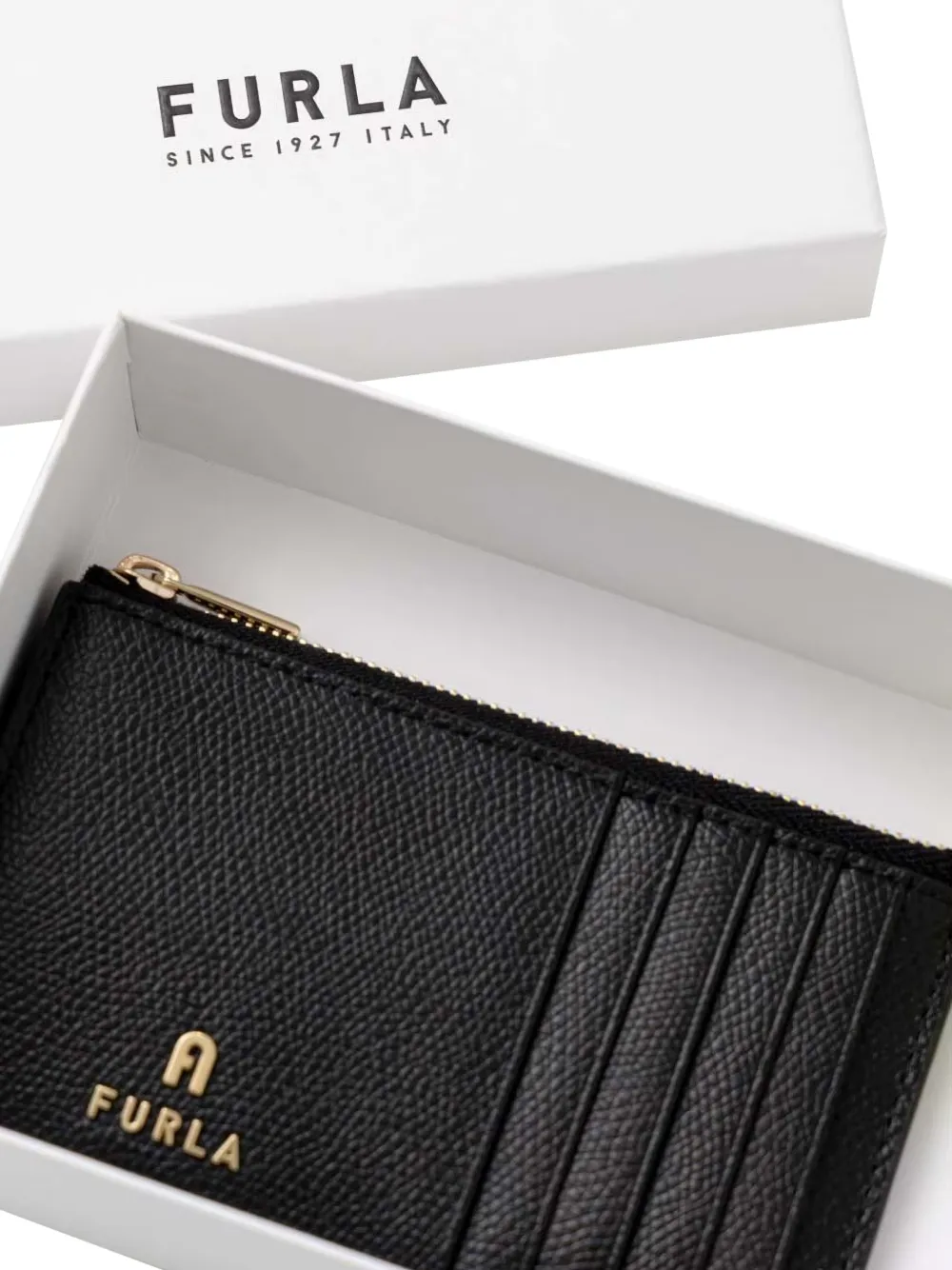 Furla Portemonnee met logoplakkaat Zwart