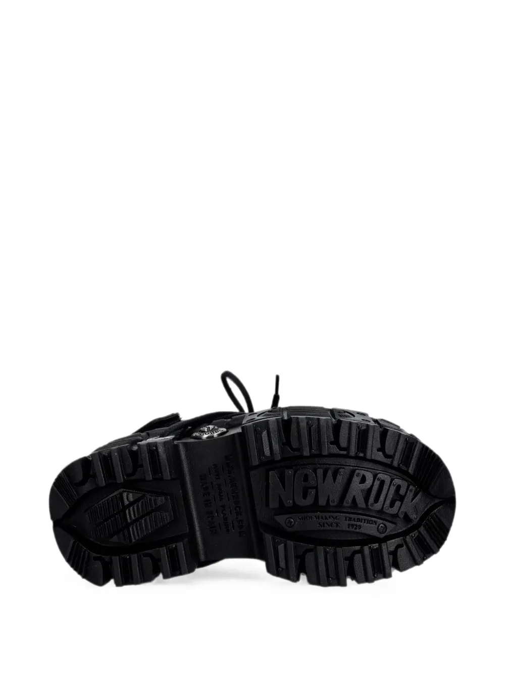 NEW ROCK lace-up platform sandals Zwart