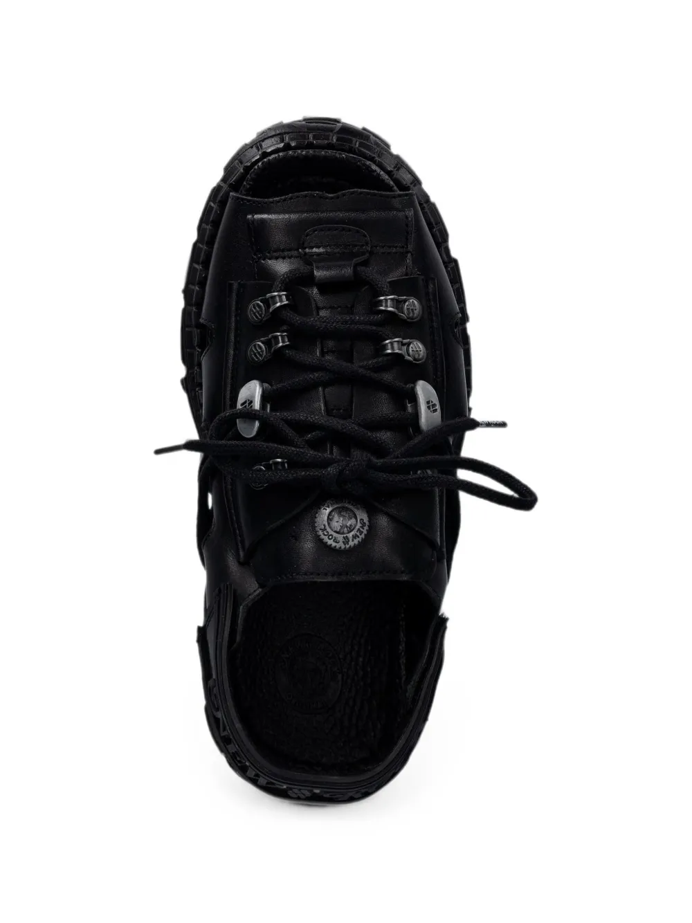 NEW ROCK lace-up platform sandals Zwart