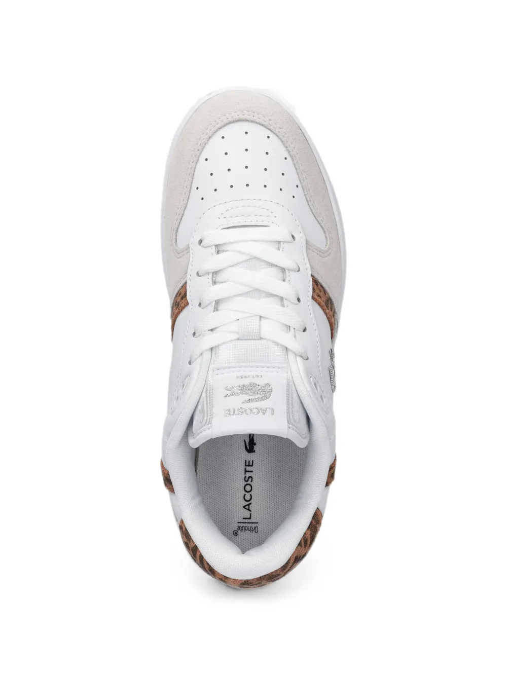 Lacoste Sneakers met luipaard-print en vlakken Wit