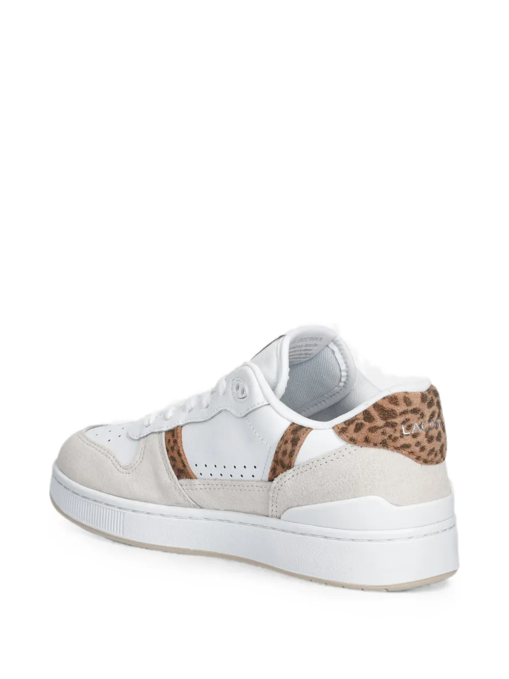 Lacoste Sneakers met luipaard-print en vlakken Wit