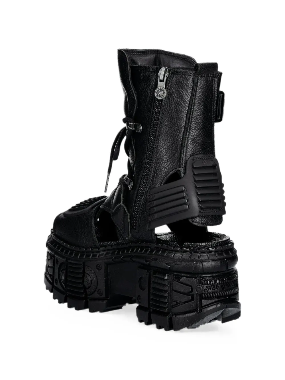 NEW ROCK buckle-fastening platform sandals Zwart