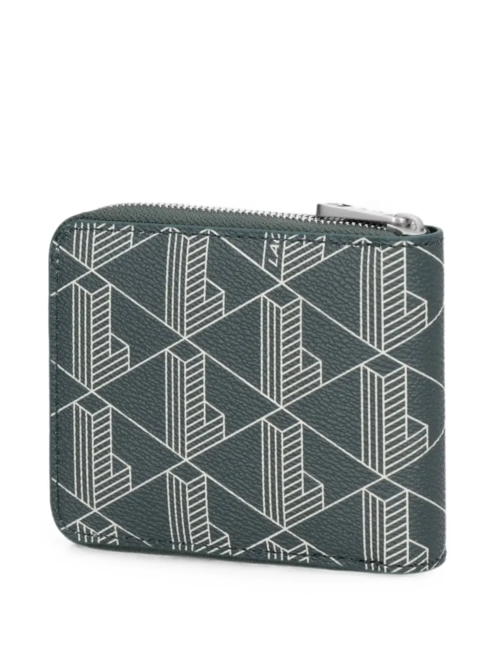 Lacoste Portemonnee met monogram-print en logoprint Groen