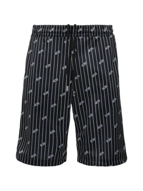 GCDS pinstripe logo-print shorts