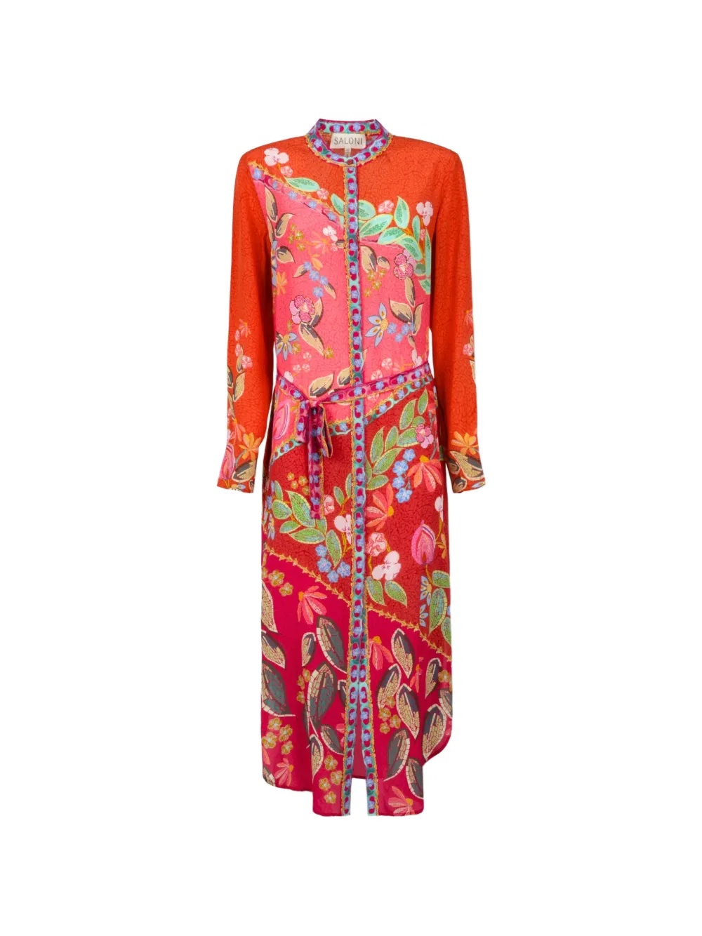 Saloni Molly D floral-print maxi dress - Red