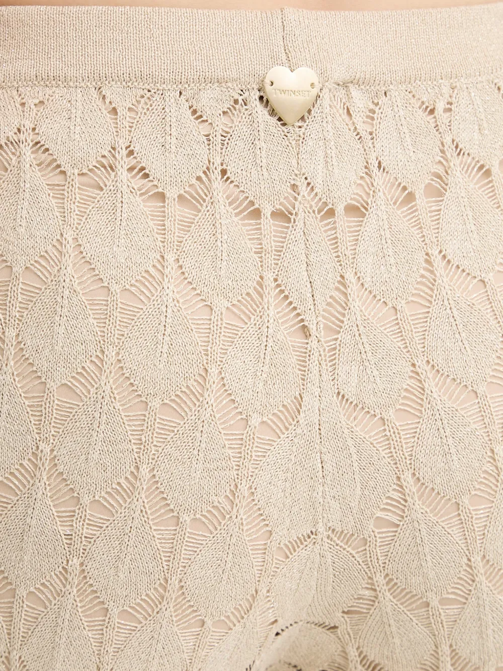 TWINSET Broek met wijde pijpen Beige