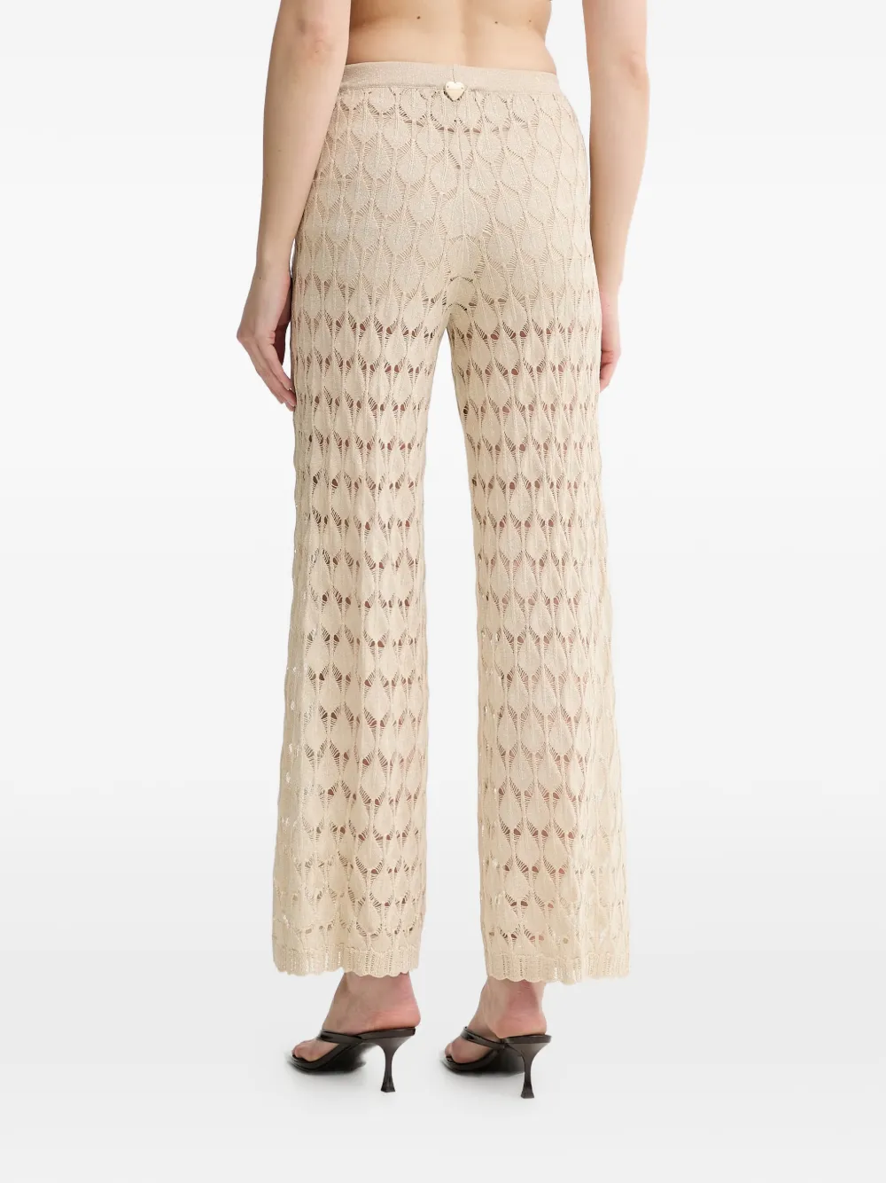 TWINSET Broek met wijde pijpen Beige