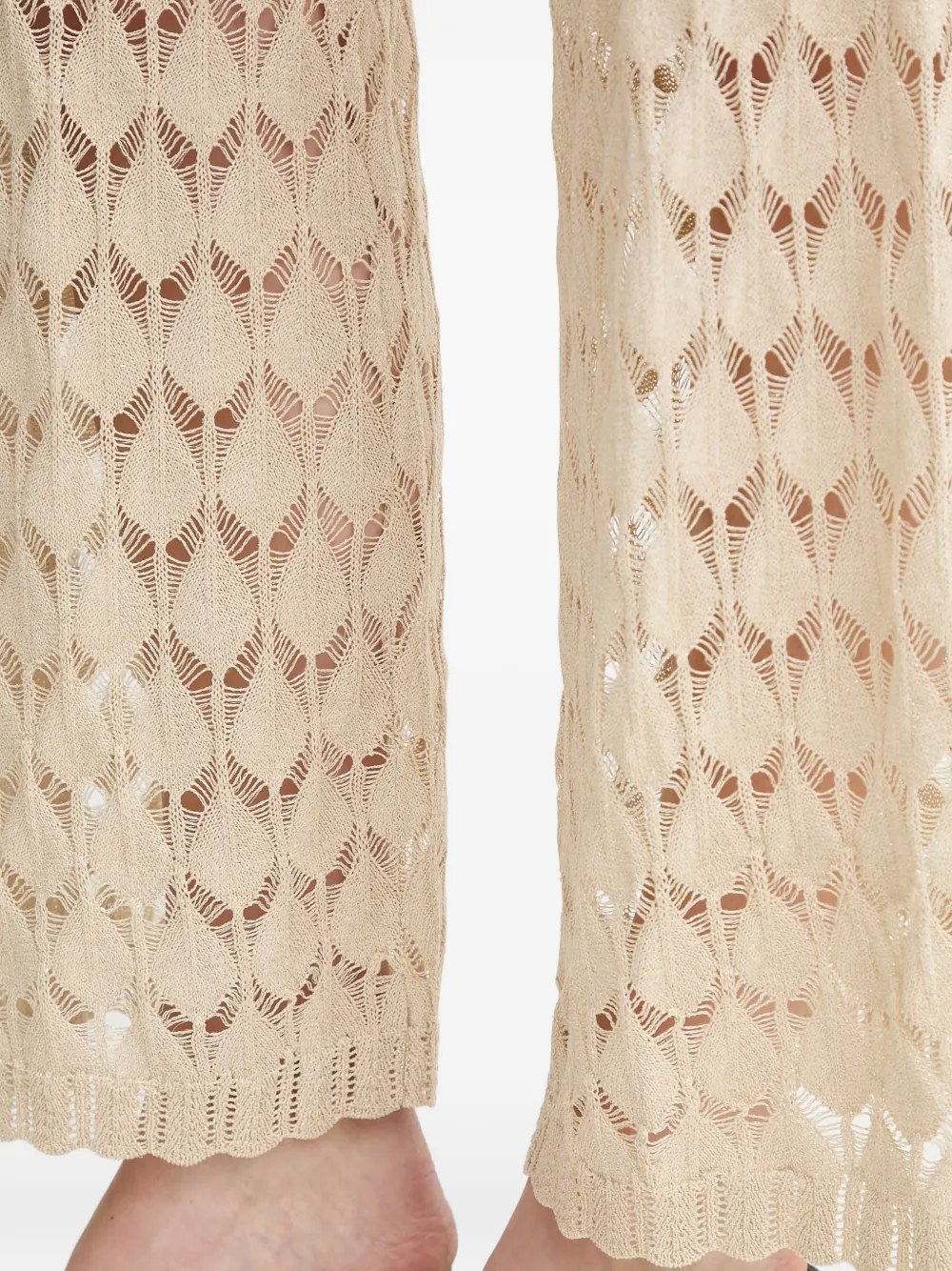 TWINSET Broek met wijde pijpen Beige