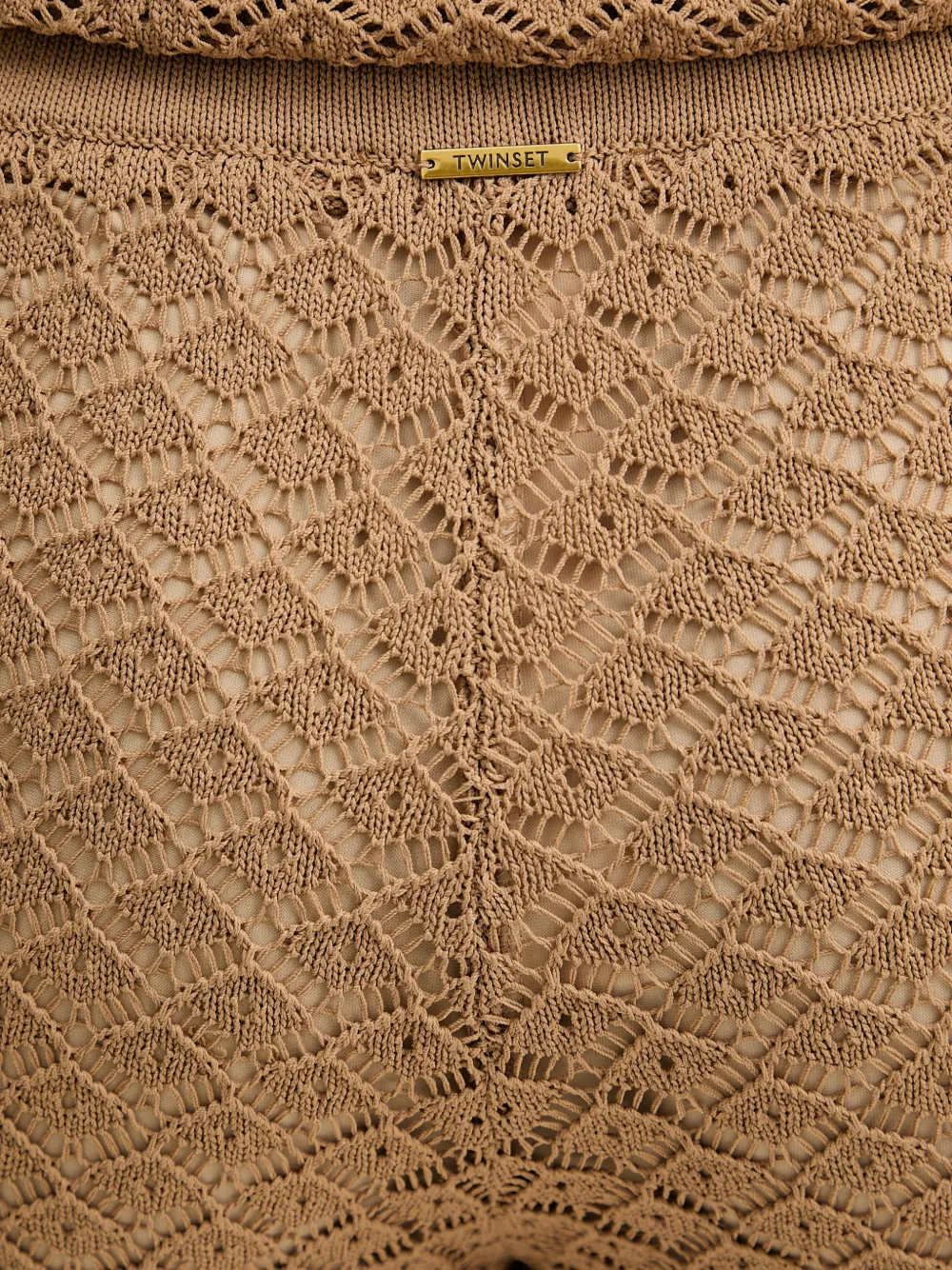 TWINSET Gebreide broek met wijde pijpen Beige